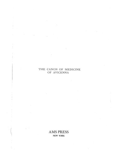 Treatise on the Canon of Medicine of Avicenna