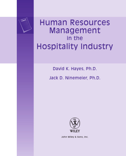 Human Resources Management in the Hospitality Industry