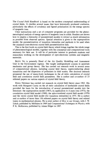 Crystal Field Handbook