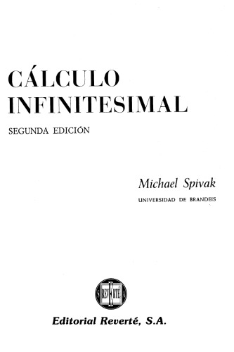 Calculo Infinitesimal - 2da Edicion  Spanish