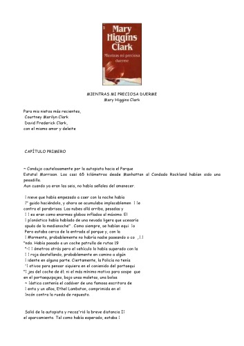 Mientras mi Preciosa Duerme  Spanish