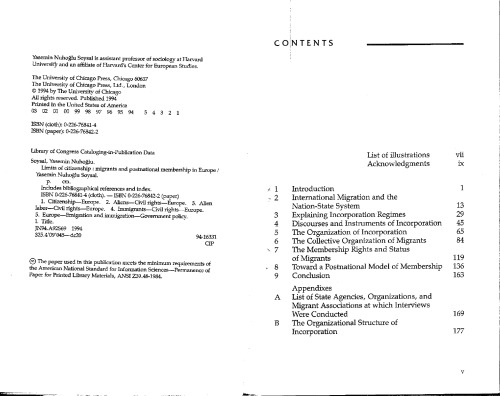 Limits of Citizenship: Migrants and Postnational Membership in Europe