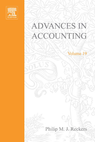 Advances in Accounting, Volume 19 (Advances in Accounting)