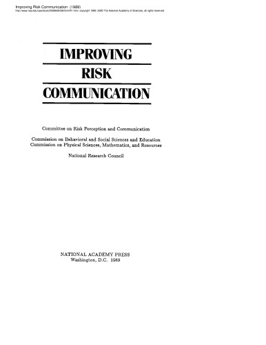 Improving Risk Communication