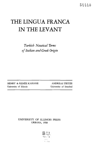 The lingua franca in the Levant: Turkish nautical terms of Italian and Greek origin