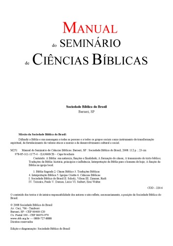 Manual do Seminario de Ciencias Biblicas