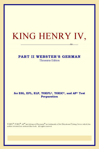 King Henry IV, Part II (Webster's German Thesaurus Edition)