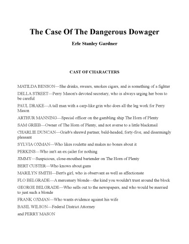 The Case of the Dangerous Dowager