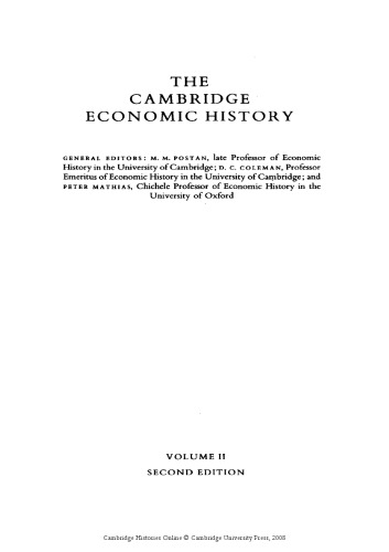 The Cambridge Economic History of Europe from the Decline of the Roman Empire, Volume 2: Trade and Industry in the Middle Ages