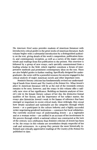 New Essays on The Country of the Pointed Firs (The American Novel)