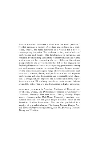 Professing Performance: Theatre in the Academy from Philology to Performativity (Theatre and Performance Theory)