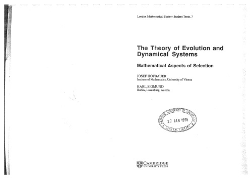 The Theory of Evolution and Dynamical Systems: Mathematical Aspects of Selection