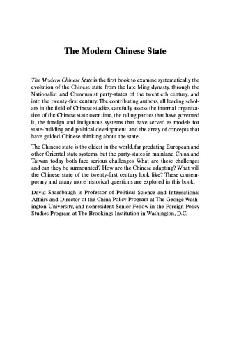 The Modern Chinese State (Cambridge Modern China Series)