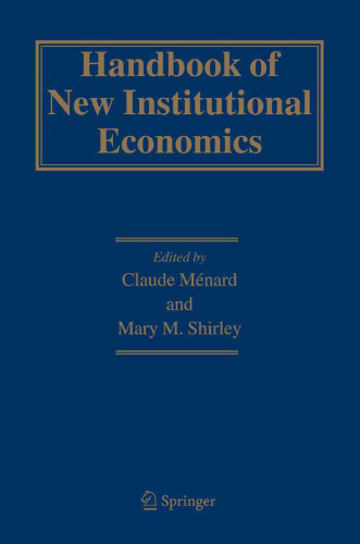 Handbook of New Institutional Economics
