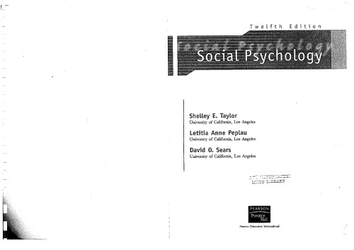 Social Psychology 12th Edition