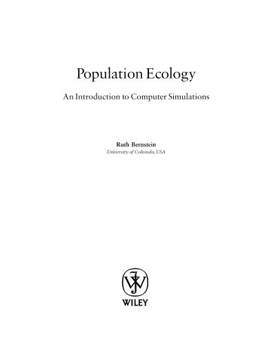 Population Ecology: An Introduction to Computer Simulations