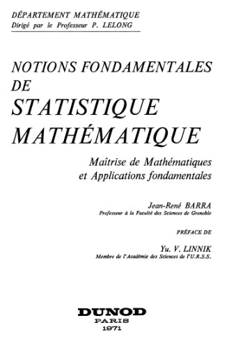 Notions fondamentales de statistique mathematique