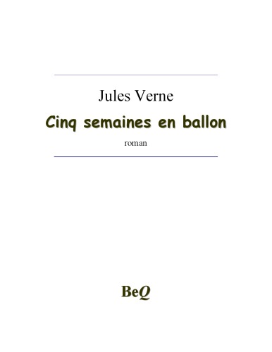 Cinq semaines en ballon  French
