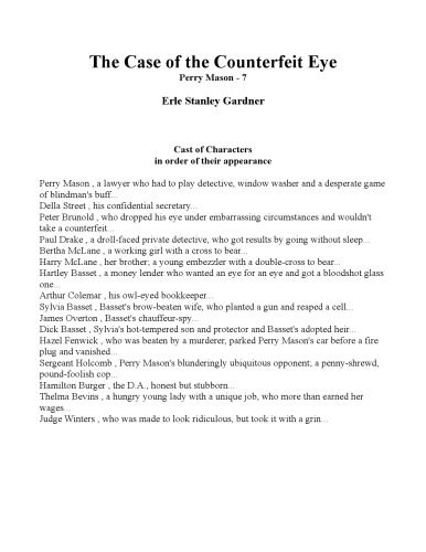 The Case of the Counterfeit Eye (Perry Mason Mysteries)