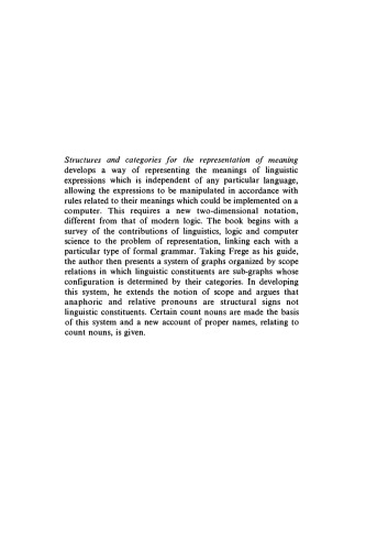 Structures and Categories for the Representation of Meaning