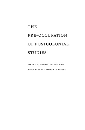 The Pre-occupation of Postcolonial Studies