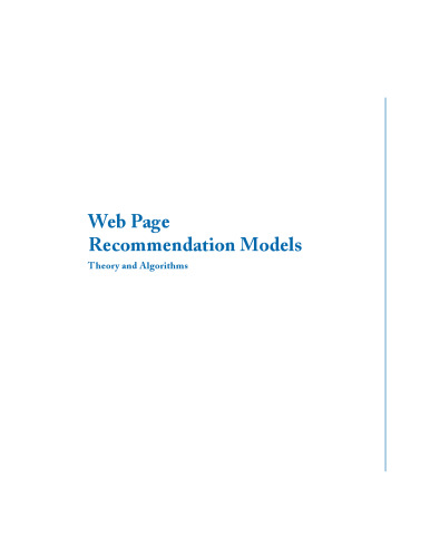 Web Page Recommendation Models: Theory and Algorithms ()
