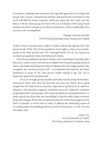 The Overweight Patient: A Psychological Approach to Understanding And Working With Obesity