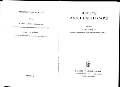 Justice and Health Care (Philosophy and Medicine)