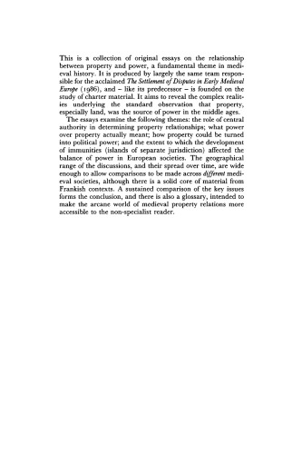 Property and Power in the Early Middle Ages