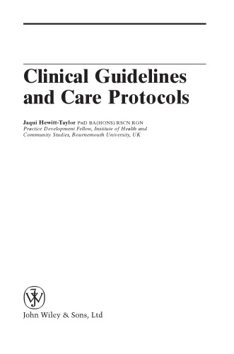 Clinical Guidelines and Care Protocols