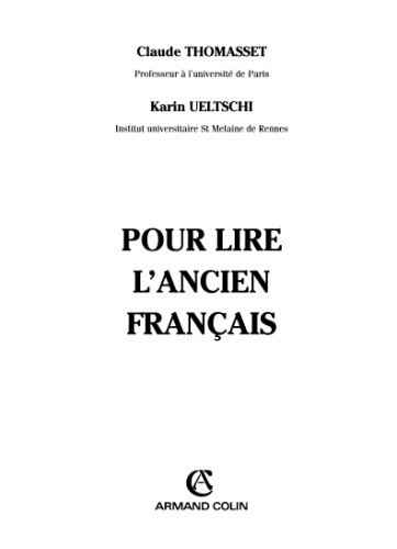 Pour lire l'ancien francais