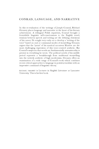 Conrad, Language, and Narrative
