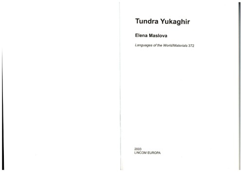 Tundra Yukaghir