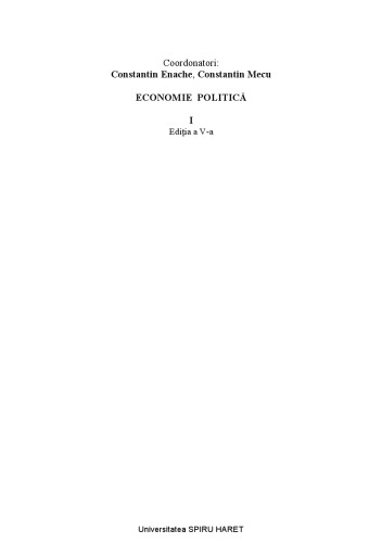 Economie politica, vol. I   ed. a V-a