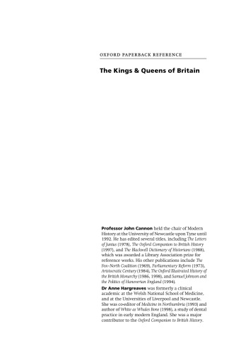 The Kings and Queens of Britain (Oxford Paperback Reference)