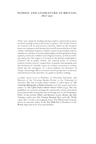 Women and Literature in Britain 1800-1900