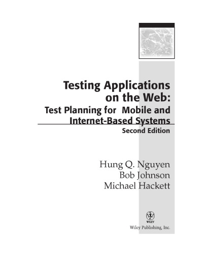 Testing Applications on the Web: Test Planning for Mobile and Internet-Based Systems, Second Edition