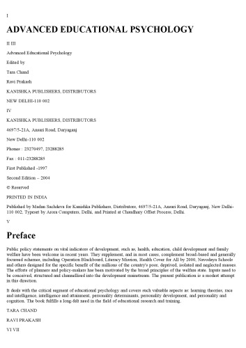 Advanced Education Psychology