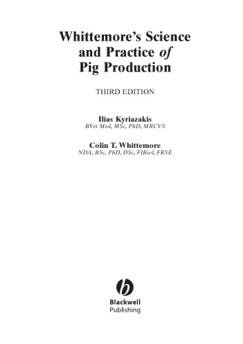 Whittemore's Science and Practice of Pig Production