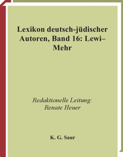 Lexikon deutsch-jüdischer Autoren. Band 16, Lewi-Mehr