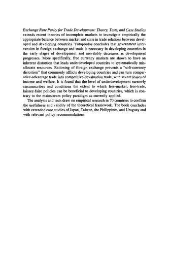 Exchange Rate Parity for Trade and Development: Theory, Tests, and Case Studies