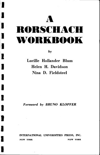 A Rorschach Workbook