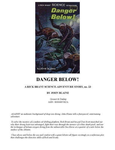 Danger below! (Rick Brant Science Adventure # 23)