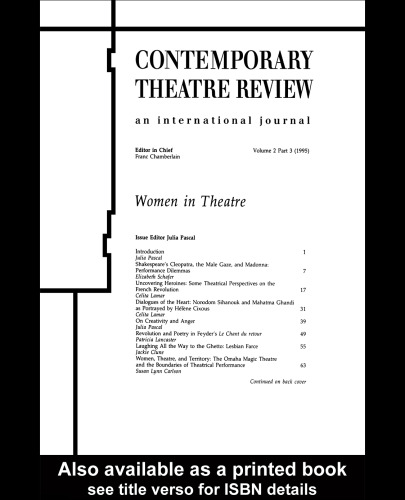 Women in Theatre (Contemporary Theatre Review Series)