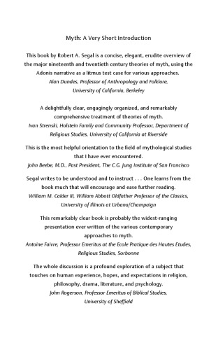 Myth: A Very Short Introduction (Very Short Introductions)