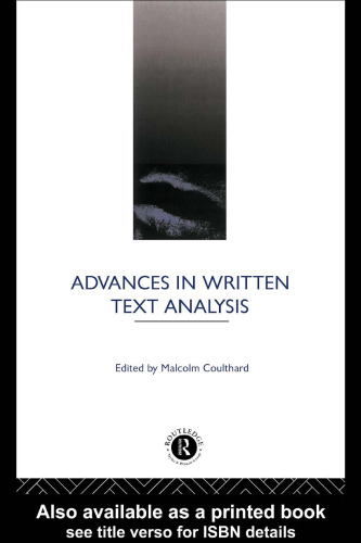 Advances in Written Text Analysis