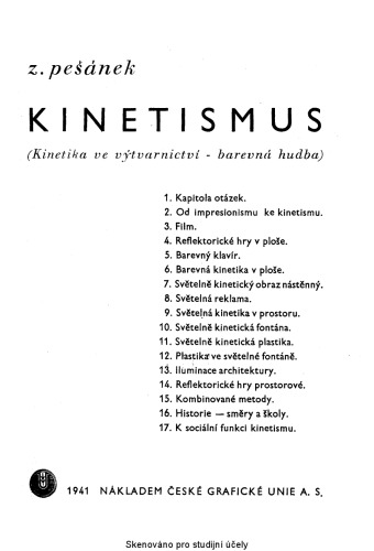 Kinetismus. Kinetika ve vytvarnictvi – barevna hudba