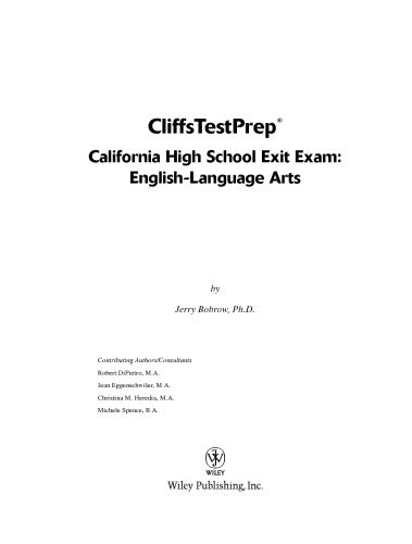 CliffsTestPrep California High School Exit Exam: English-Language Arts (CliffsTestPrep)
