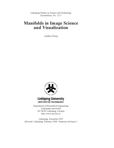 Manifolds in image science and visualization
