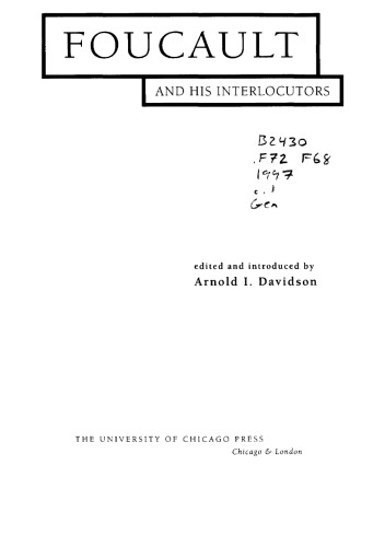 Foucault and His Interlocutors